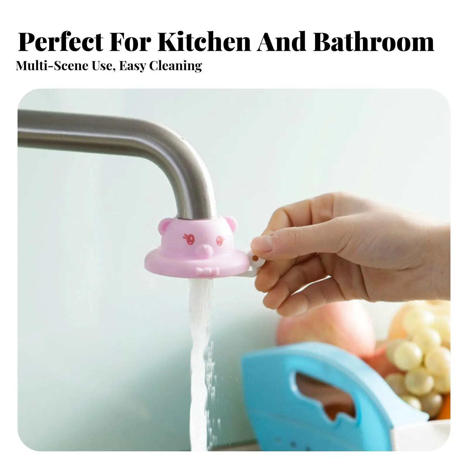 Playful Cartoon Faucet Sprayer for Sink with Switchable Spray and Stream Modes Water Efficient Kitchen Bathroom Accessory