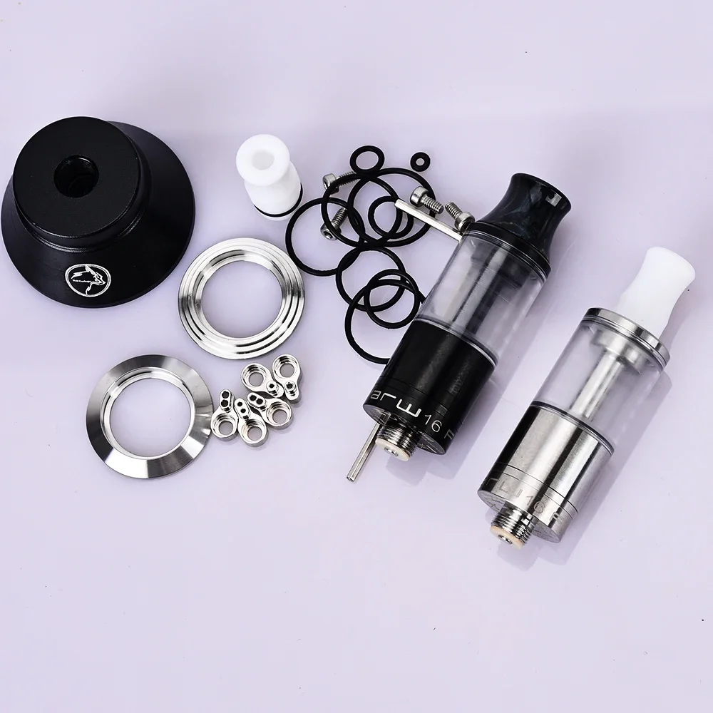 Wolfcoolvape Dvarw Estilo MTL RTA Tanque Vape Reconstruível 16mm 2ml Atomizador MTL de Aço Inoxidável 316 para Mods de Caixa de Cigarro Eletrônico