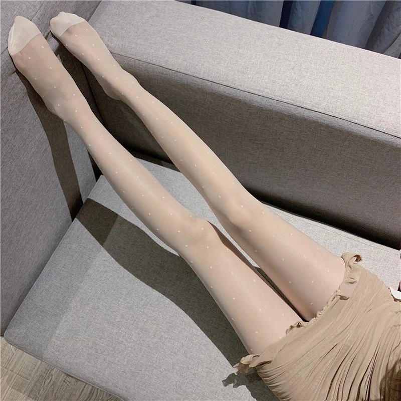 Sexy Polka Dot Base Layer Tights Women's Spring Autumn Thin Fashionable Elastic Slimming Leggings Footless Stockings