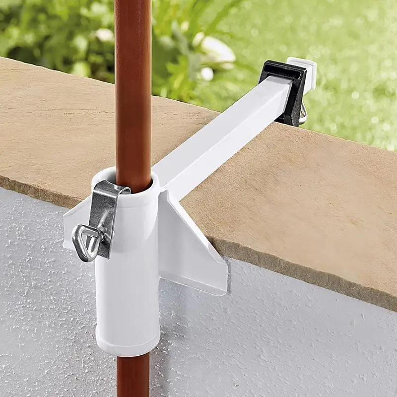 Umbrella Pole Holder Mount Umbrella Stand Base Holder Mount Clamp Portable Outdoor Sunshade Anchor Adjustable Iron Beach