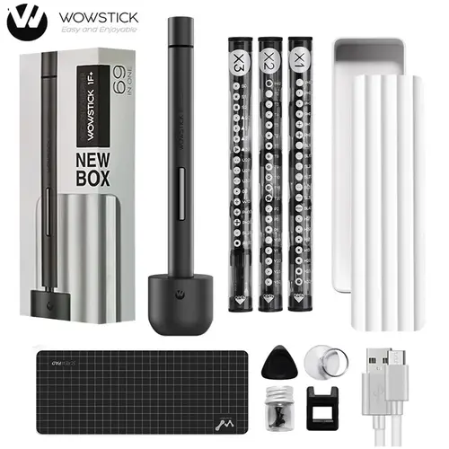 Wowstick 1F+ Pro 64 In 1 전기 스크루드라이버 드라이버 무선 리튬 이온 충전 LED 조명 전원 스크루 드라이버 키트