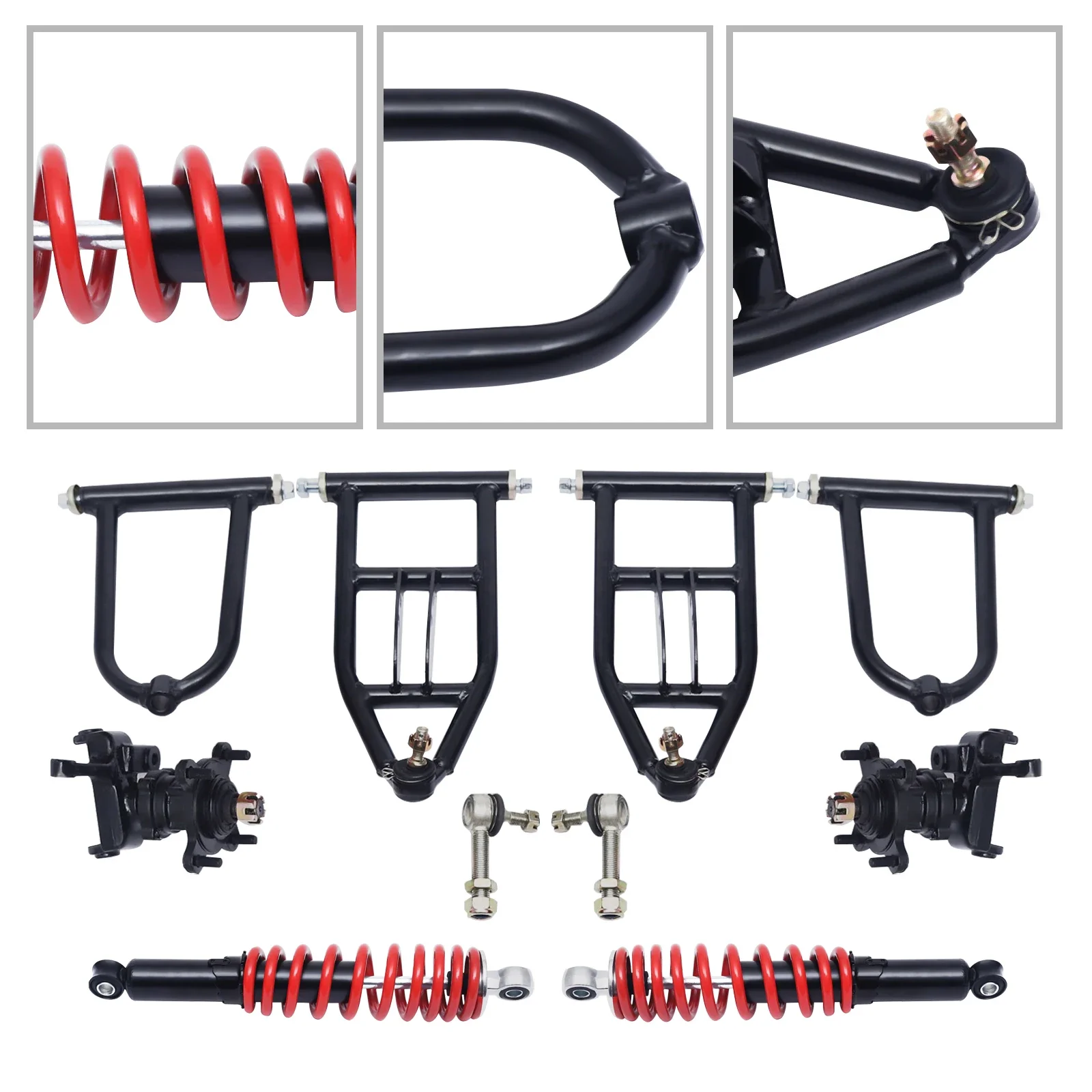 

Front Suspension Shock Kit Assembly Upper Lower Swingarm For ATV Quad Bike Go Kart +Suspension Shock