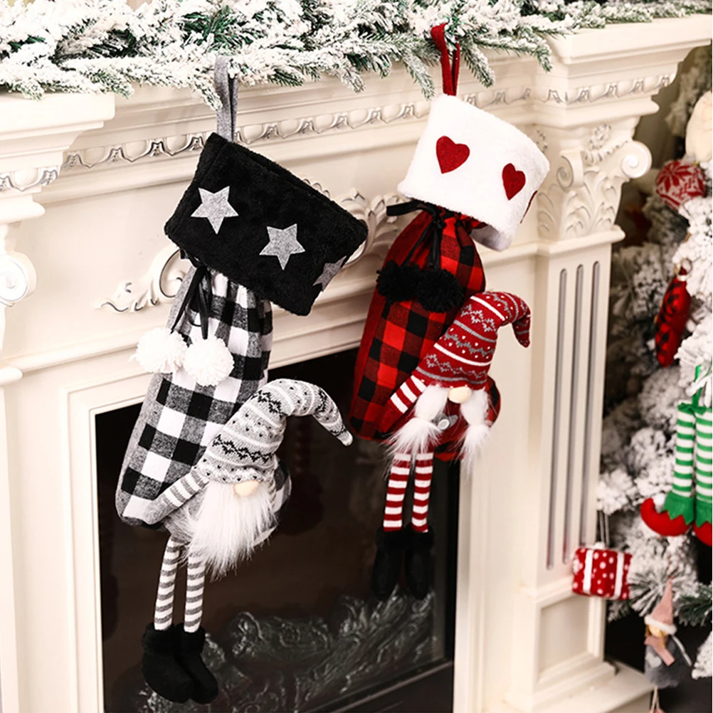 

Christmas Socks Present Bag Holiday Girly Decor Gift Bags for Presents Stockings