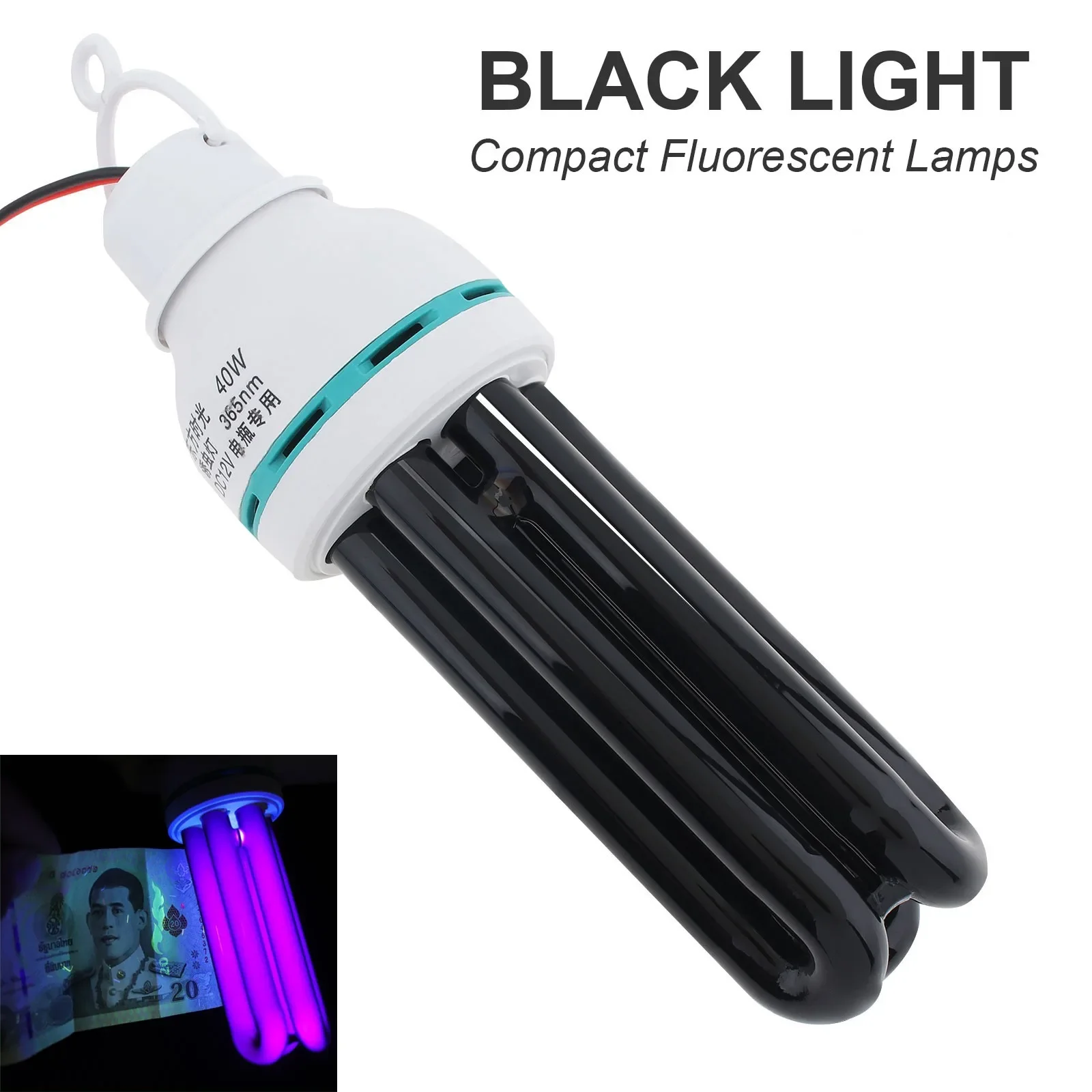 

Pop 26W/36W/40W UV Black Light CFL Farming Lights 365NM 12V Ultraviolet Lamp Trap Light