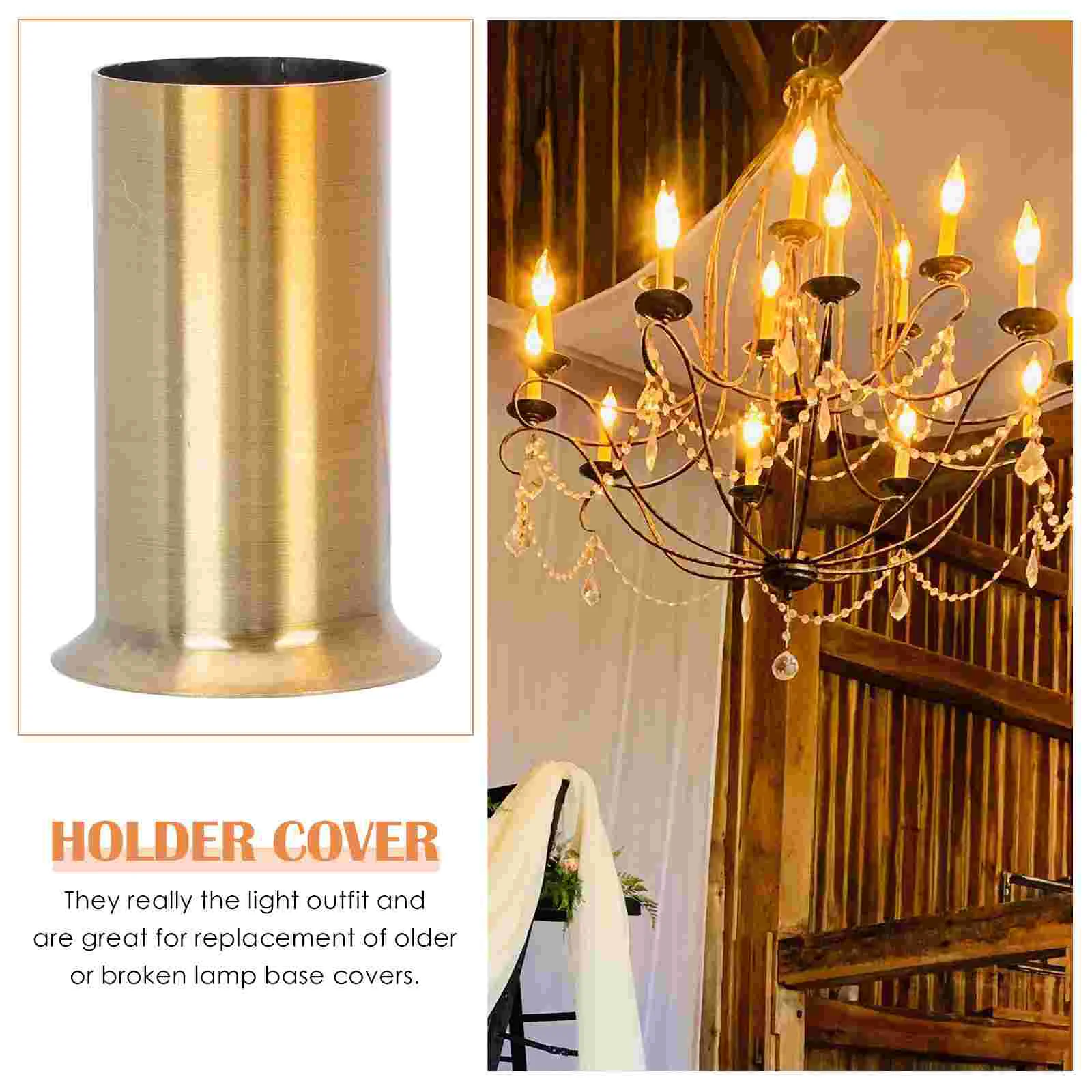 10 Pcs Chandelier Casing Flanging Sleeve Iron Covers Sleeves Lighting Parts Holder Socket Crystal Candles