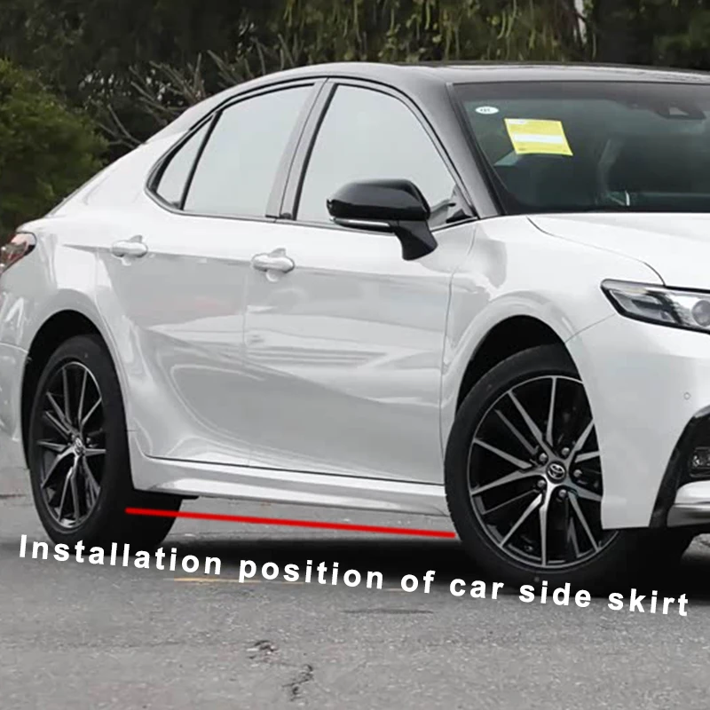 

Car Side Skirts Extensions Bumper Door Lip Splitters Winglet Carbon Fiber Look Accessories ABS For Toyota Camry 2010-2023 2022