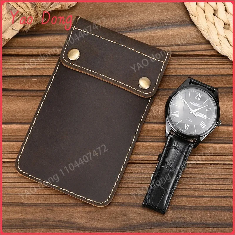 Yao Dong Retro crazy horse leather watch creative leather storage holster one piece watch case for men male box