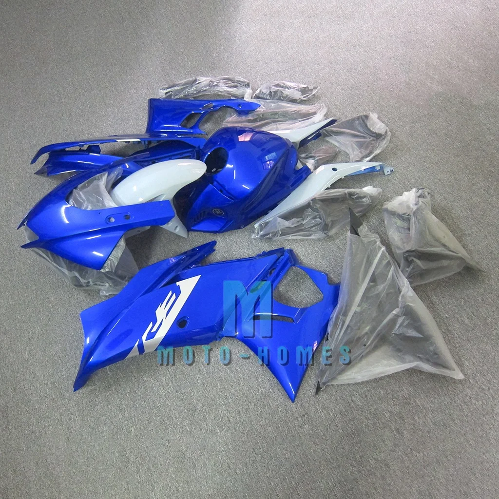 Fit For Motorcycle Yamaha YZF R3 2019 2020 2021 2022 2023 Aftermarket Bodykit Blue White Fairings Kit  Including Fuel Tank cover