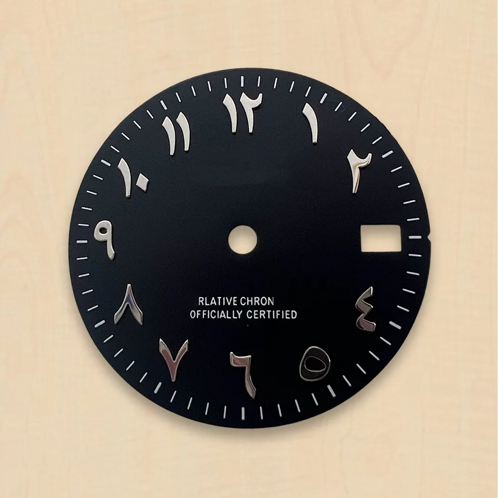 Arabic numerals Sunray Dial 28.5mm S Dial Fit NH35/NH36 Japanese Automatic Movement 28.5MM Dial Watch Modification Accessories