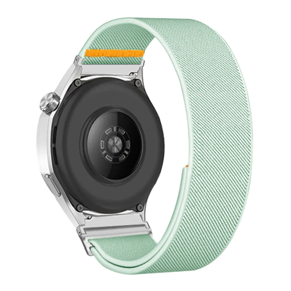 

For Huawei Watch GT 5 46mm Nylon Watch Band 22mm Adjustable Elastic Replacement Strap - Mint Green