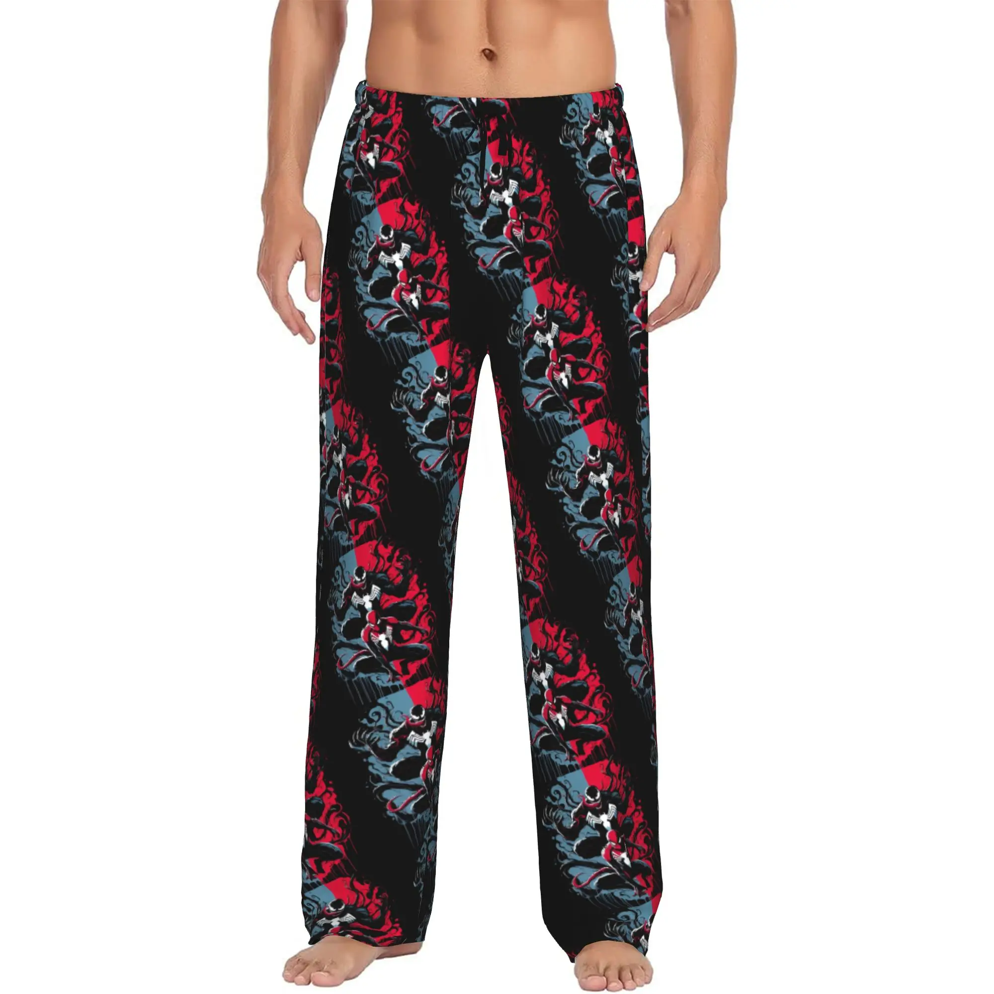 

Custom Comic Wallpaper V-Venom Pajama Pants Sleepwear for Men Elastic Waistband Sleep Lounge Bottoms with Pockets