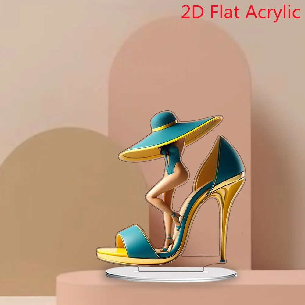 Cartoon beautiful woman high heels creative home living room tabletop ornaments senior gifts 3d wall art sculpture