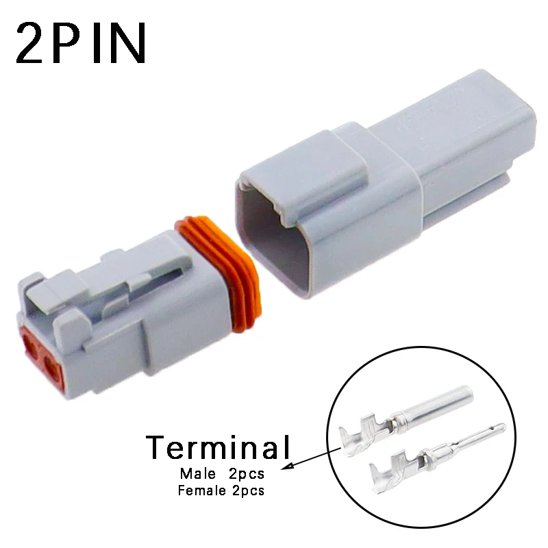 1set Deutsch DT connector DT06-2S/DT04-2P 2P 3P 4P 6P 8P 12P waterproof electrical connector for car motor with pins 22-16AWG