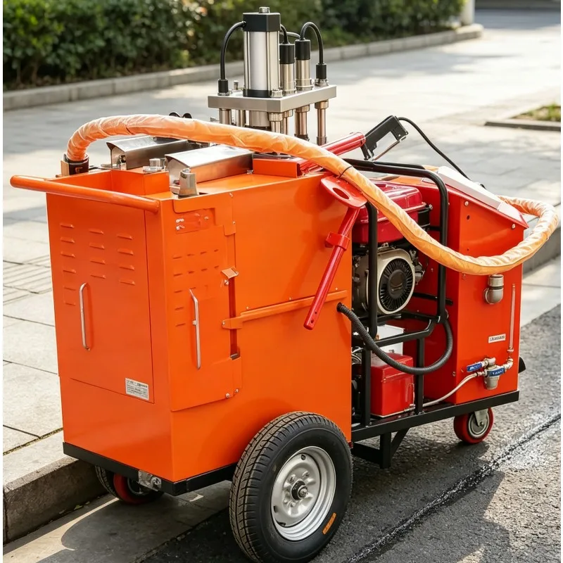 Customized Crack Sealing Machine Hand Push Hot Melt Kettle Concrete Joint Sealing 100L for Urban Road