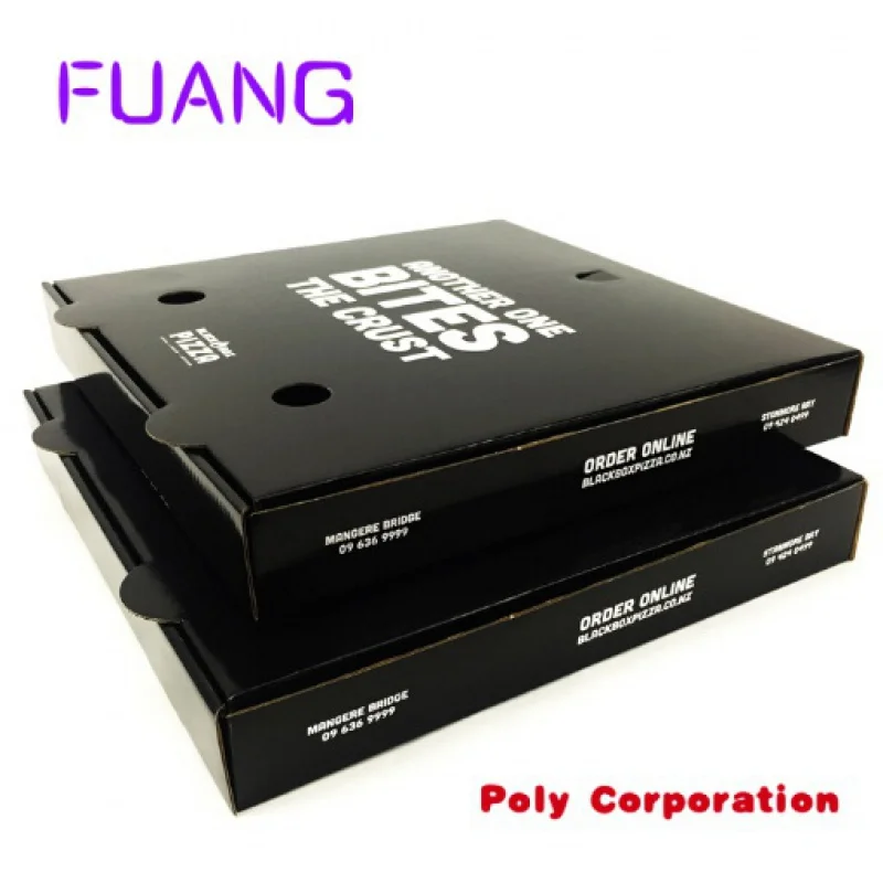 Caixa De Pizza 12 16 Polegadas Custom Made Corrugado Preto Pizza Caixa 15 polegadas