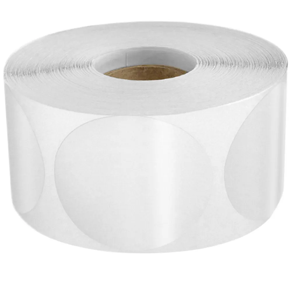 

Roll Clear Circle Stickers Round Transparent Dot Label Stickers for Home Office Coding Sealing Envelope Package