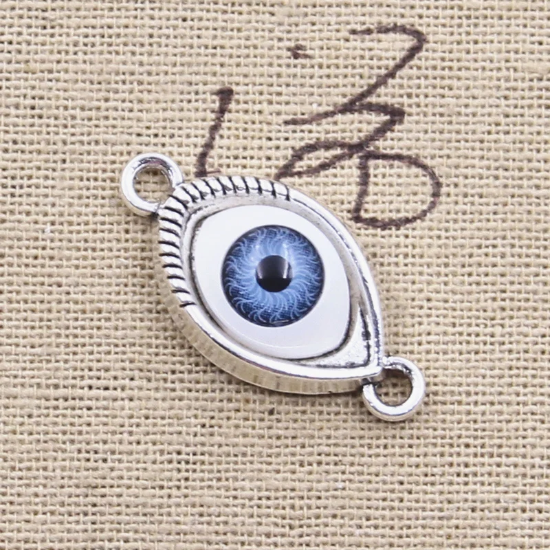 6pcs Charms 4colors Devil Eye 30x15mm Antique Tibetan Pendant Findings Accessories DIY Vintage Choker Handmade Jewelry