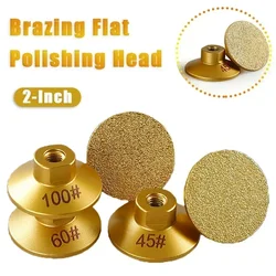 2-Inch Diamond Brazed Flat Polishing Head M10 Threaded Interface Trimming Polishing Sheet For Ceramic Glass Tile Jade Marble