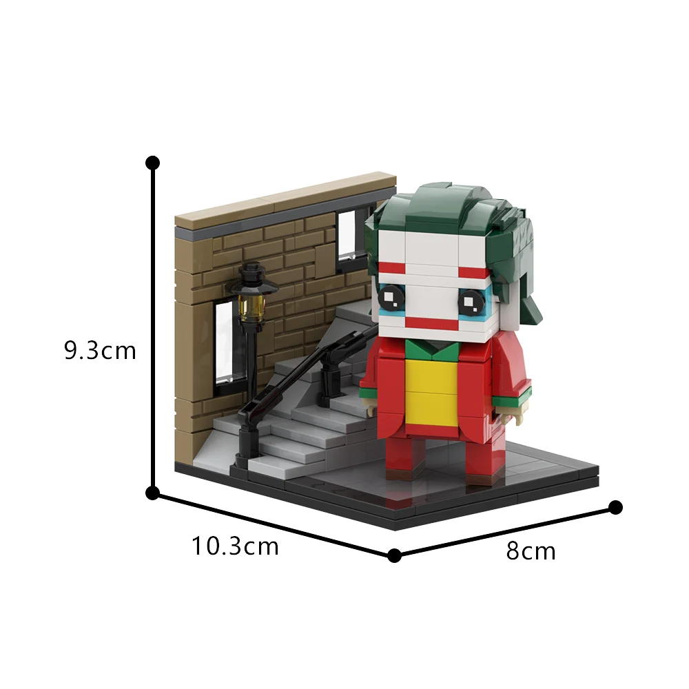 MOC-Blocos de Construção Conjunto de Tijolos Joker, Modelo Escadaria, Presente Toy, Joker Gobricks