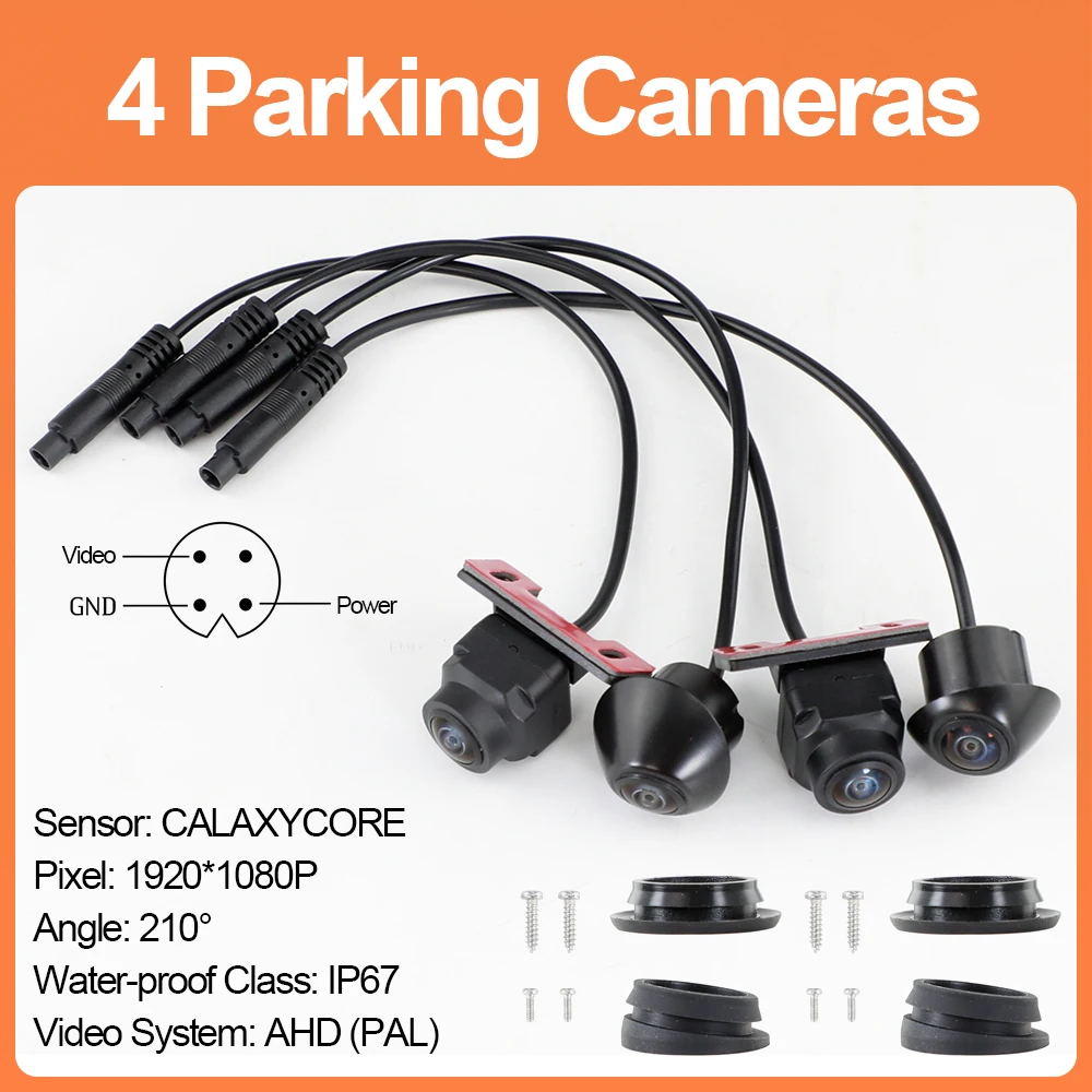 Carsanbo 3D Car 360 Degree Panoramic Camera Surround Bird View System for Any Vehicle DVR Video Recording 1080P Parking Camera