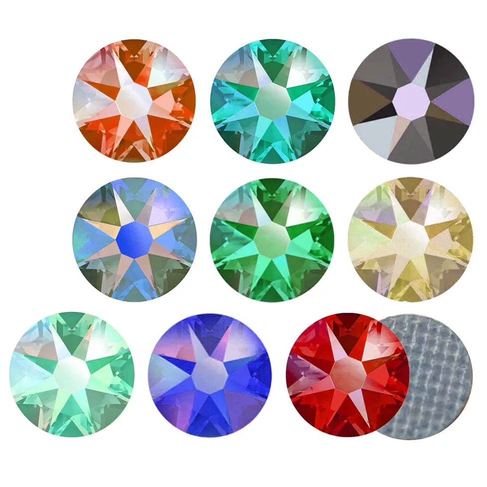 

PUBRILEX-Crystal 16facets Xirius Strass Shimmer AB Strass Effect Hotfix Flatback Rhinestone DIY Dress Garment Decoration