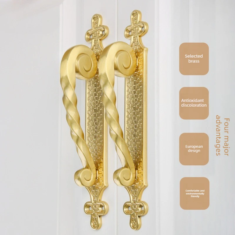 

1 шт. Набор дверных ручек в европейском ретро-стиле из бронзы для гостиной и спальни - Одиночная латунная дверная ручка