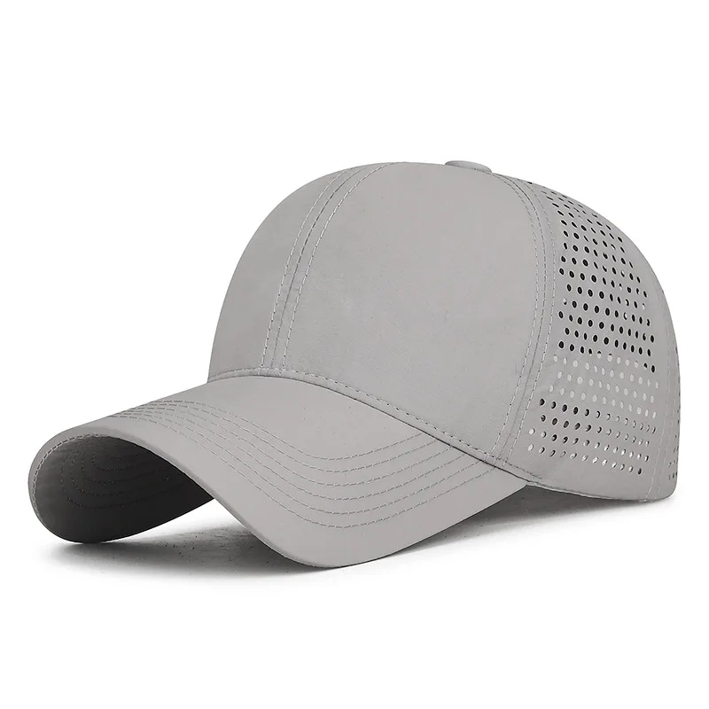 Leichte Wander-Sonnenkappe für Männer und Frauen, schnelltrocknend, mit Laser-Lochmuster, atmungsaktiv, Outdoor-Baseballkappe – Detail 4