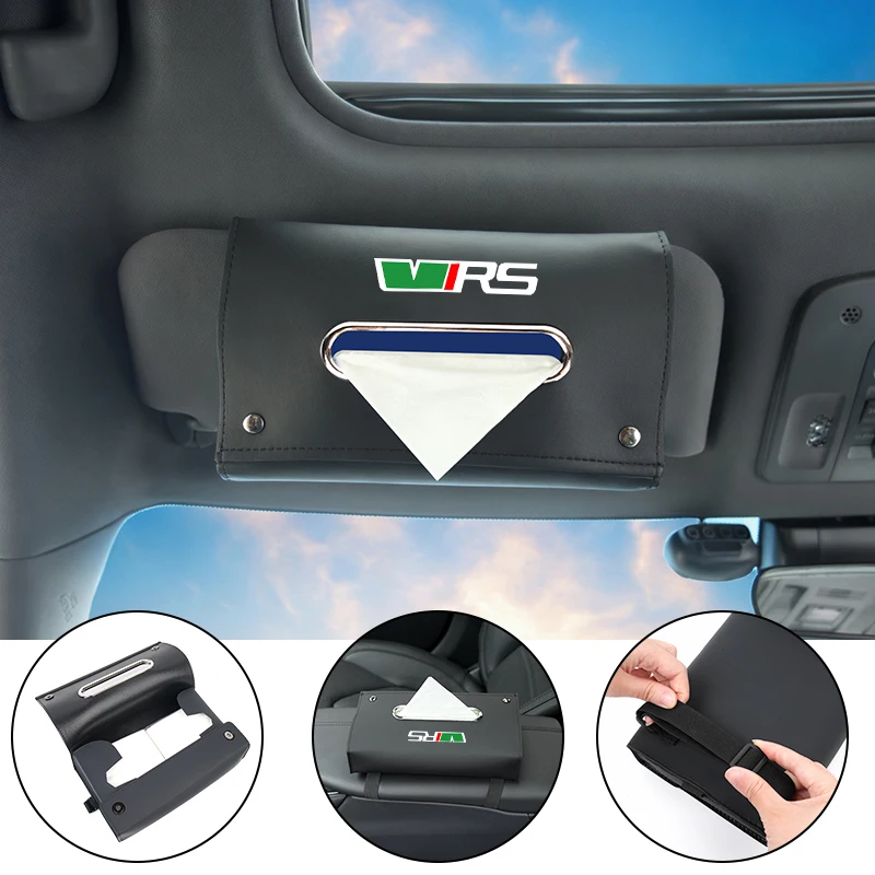 Car Tissue Box Armrest Paper Napkin Storage Bag Accessories For Skoda VRS Octavia PRO Kodiaq Elroq Kylaq Kamiq Enyaq