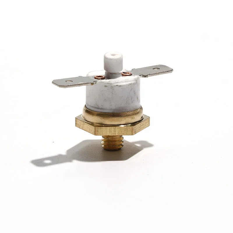 10PCS KSD301 M3 Hexagonal Copper Head NC Type Ceramic Duplex Metal Flat Contact Pin Thermal Protector Switch Manual Reset