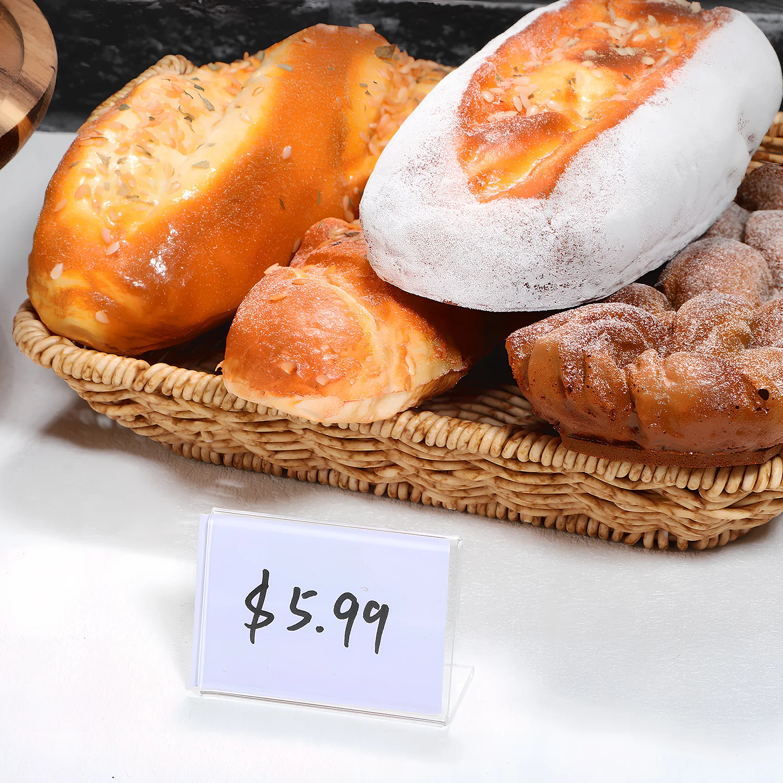 48 قطعة أصحاب علامة شفافة واضح منضدية عرض تقف لبطاقات الاسم شارات الأسعار حفل زفاف بوفيه L-شكل مائل