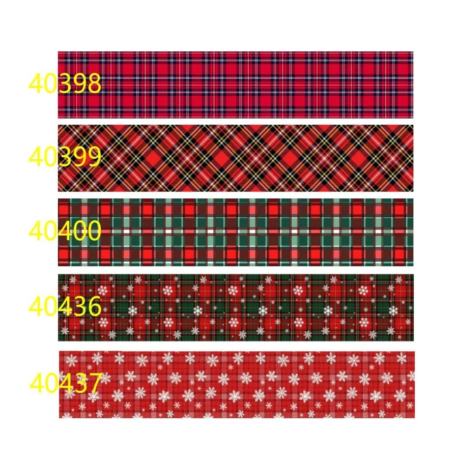 

Red Plaid White Snowflake Grosgrain Ribbon Christmas Decoration for Bows Gift Box Craft Materials DIY Accessories 10yards