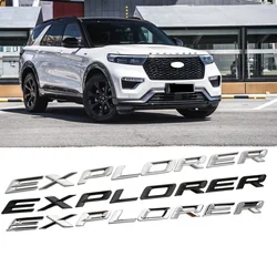 Car 3D Metal Front Head Hood Words Letters Logo Decals Emblem Badge Sticker For Explorer 2020 2021 2022 2023 Accessories