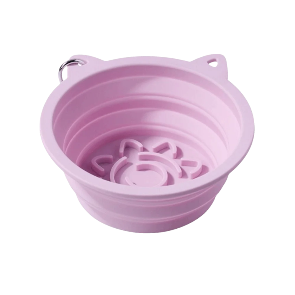 

Lightweight Folding Portable Pet Bowl Suction Cup with Hanging Hook Slow Food Feeder Silicone Pet Food Water Bowl for Cats Puppy