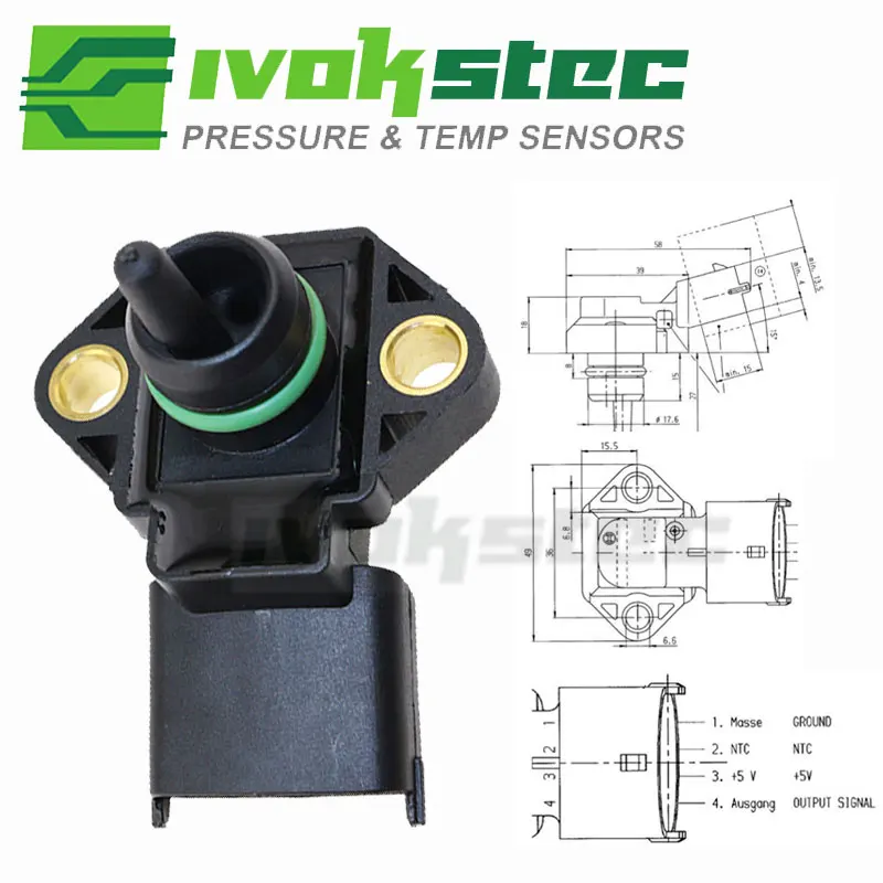 Sensor de Presión Absoluta del Colector de Admisión (MAP) de 1 Bar 0261230022 para Chevrolet Chevy Astra S10 Blazer S10 1.8 2.0 2.2 2.4 1998-2012 93259413