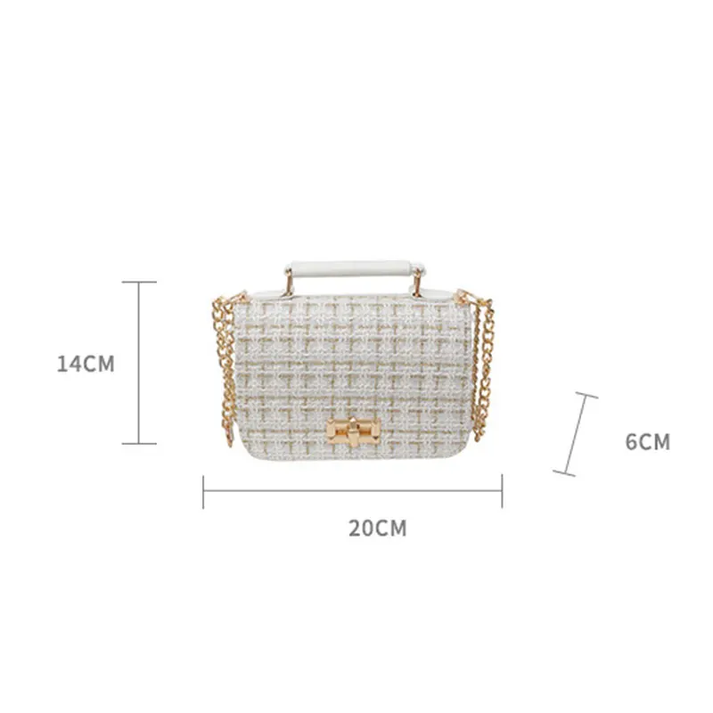 Plaid Chain Bags for Women Fashion Elegant Weaving Shoulder Square Bags Female Designer Luxury Handbags Sac De Luxe Femme 2024