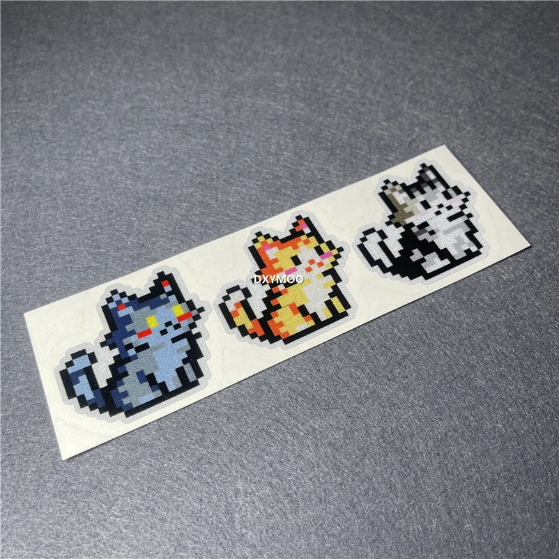 Cute Pixel Cat Peeping Cartoon Car Stickers Auto Truck Decals Motor Body Fuel Tank Vans Window Applique