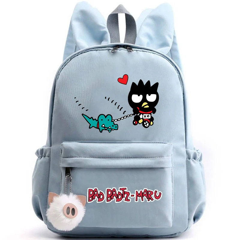 Cute Badtz Maru Backpack for Girl Boy Student Teenager Rucksack Women Casual School Bags Travel Rabbit Ears Mochila