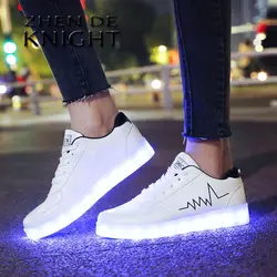 Taglia 30-41 Sneakers luminose per bambini ragazzi ragazze scarpe luminose con suola illuminata pantofole a Led illuminate per bambini con ricarica USB