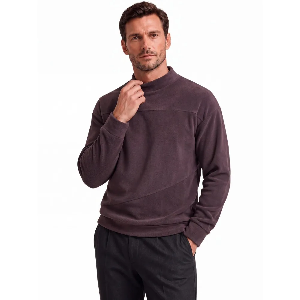 Men's-Mock-Neck-Fleece-Sweatshirt-Diagonal-Splicing-Solid-Color-Long-Sleeve-Loose-Fit-Soft-Warm-Casual-Autumn-Winter-Pullover