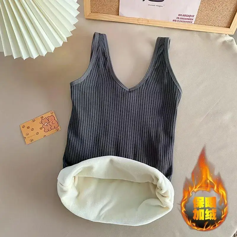 Ropa interior térmica de talla grande para mujer, lencería térmica, ropa de invierno, Top cálido, ropa interior, camiseta interior íntima