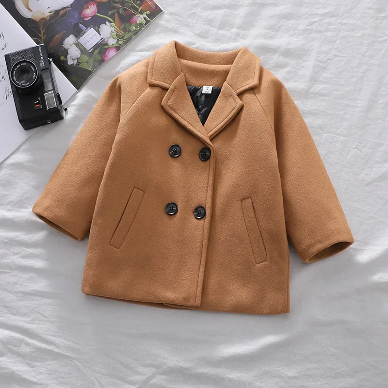 Children\'s Outerwear Plaid Wool Coat Spring Autumn Jacket Girl Boys Clothes Winter Jacket for 2 To 6 Years Boys Clothes