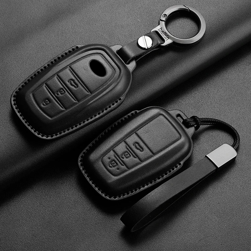 

Leather Car Key Case Cover For Toyota Corolla Camry RAV4 CHR C-HR Hilux Prius Land Cruiser Prado Car Key Protector Accessories