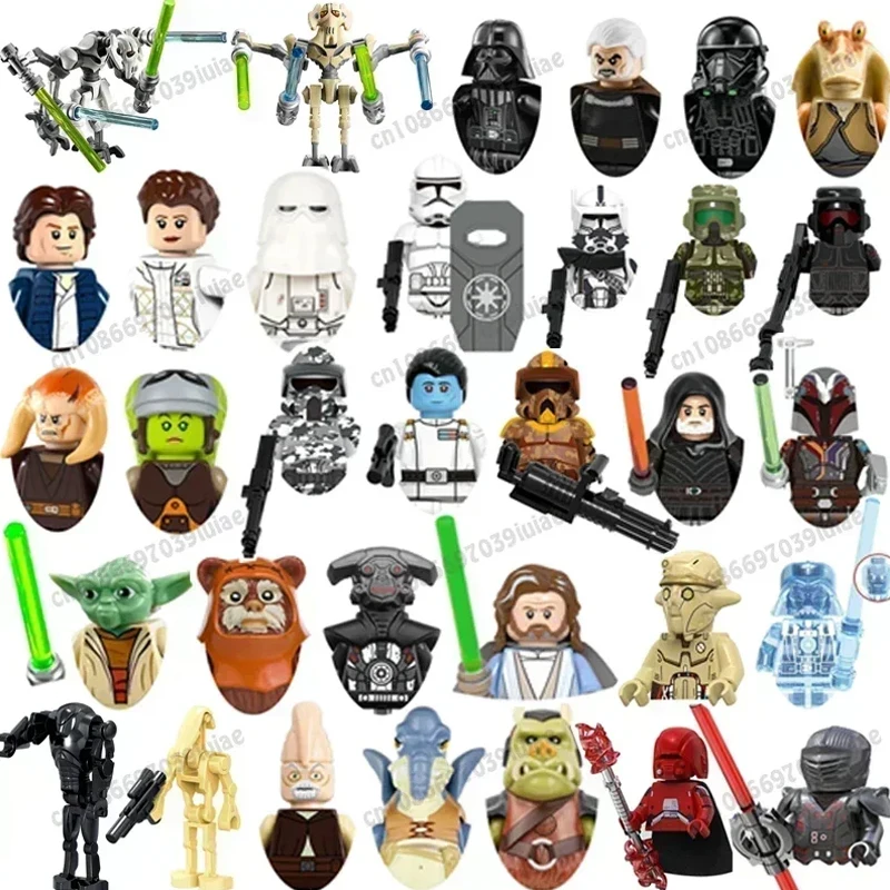 

ЗВЕЗДНЫЕ ВОЙНЫ Clone Troopers Mandalorian Han Solo C-3PO Darth Vader BbbaFett Block Мини-фигурка робота Игрушечные кирпичи Сборка кукол