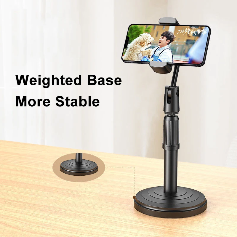 Portable Mobile Phone Holder Tripod Desktop Overhead Shooting Phone Stand Liftable Monopod for HUAWEI iPhone Samsung Universal