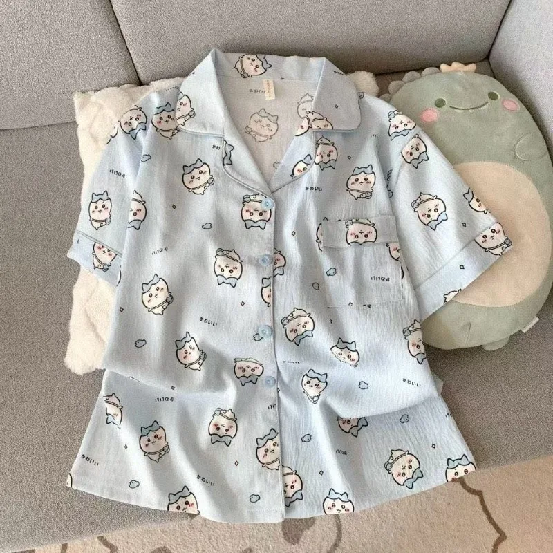 طقم ملابس منزلية نسائية قطنية جديدة لعام 2025 ort Sve orts طقم ملابس منزلية مطبوع عليه رسوم كرتونية حلوة بيجامات صيفية خفيفة الوزن