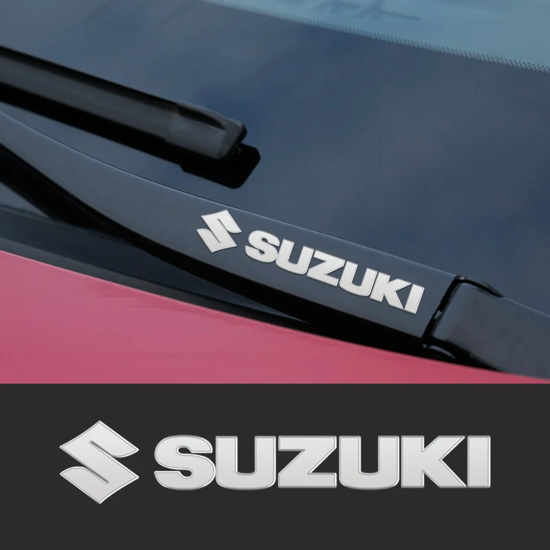 Car Metal Emblem Window Wiper Stickers Reflective Decor Decals For Suzuki Grand Swift Jimny Vitara Baleno SX4 Alto Accessories