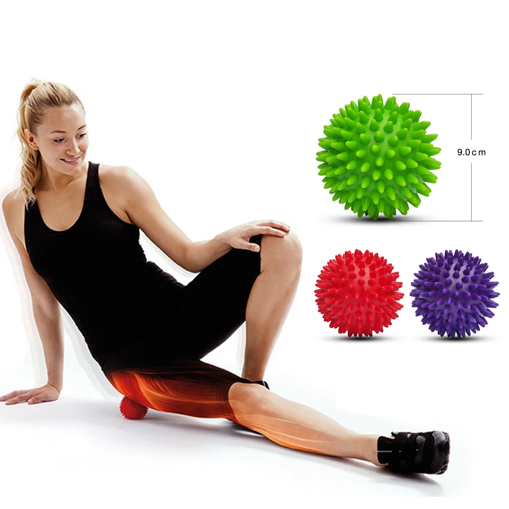 PVC Spiky Massage Ball Durable Sport Fitness Foot Pain Relief Plantar Fasciitis 9cm Yoga Massage Ball