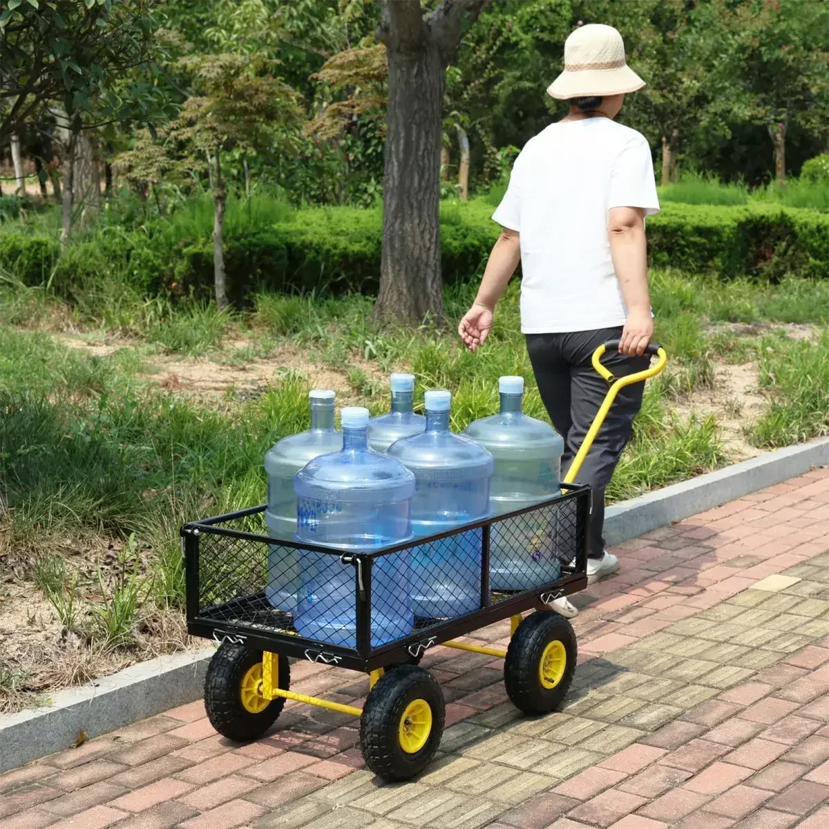 Stable Tool cart, trolley, flatbed truck, trailer, slot car, foldable network car, side gear removable grid pull cart