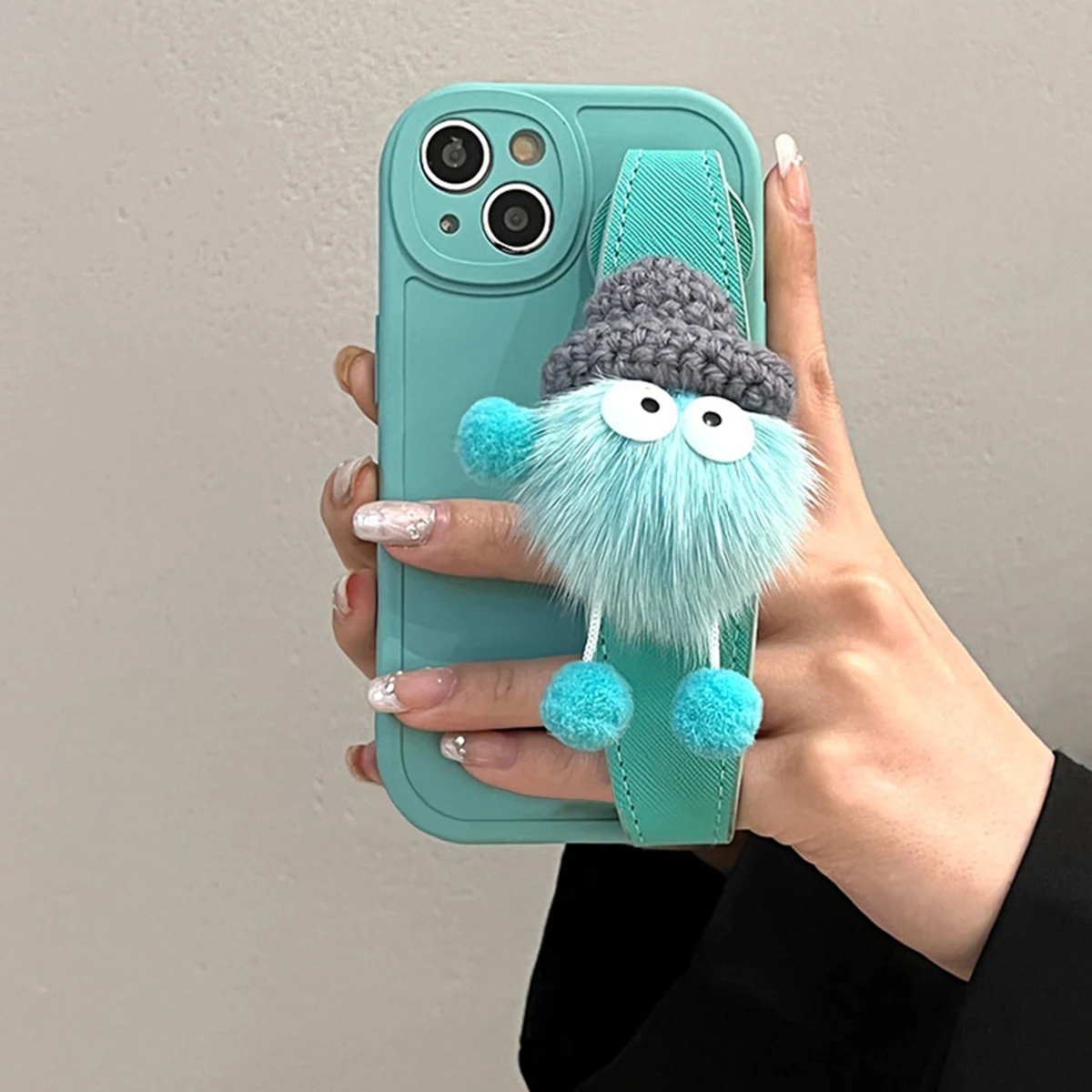 

Картонная упаковка, милый мягкий силиконовый чехол для телефона Apple iPhone 14 13 12 11 Pro с полным объективом, задним ремешком и медальоном