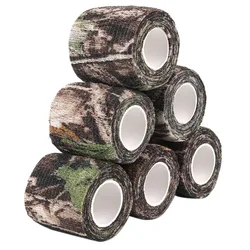 6 Roll Camouflage Tape Cling Scope Wrap Camo Stretch Bandage Self-Adhesive Tape for Camping Hunting Bike Telescope